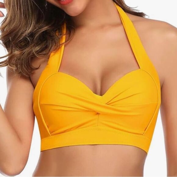 Tempt Me Yellow Halter Bikini Top XL NWT - Picture 8 of 8